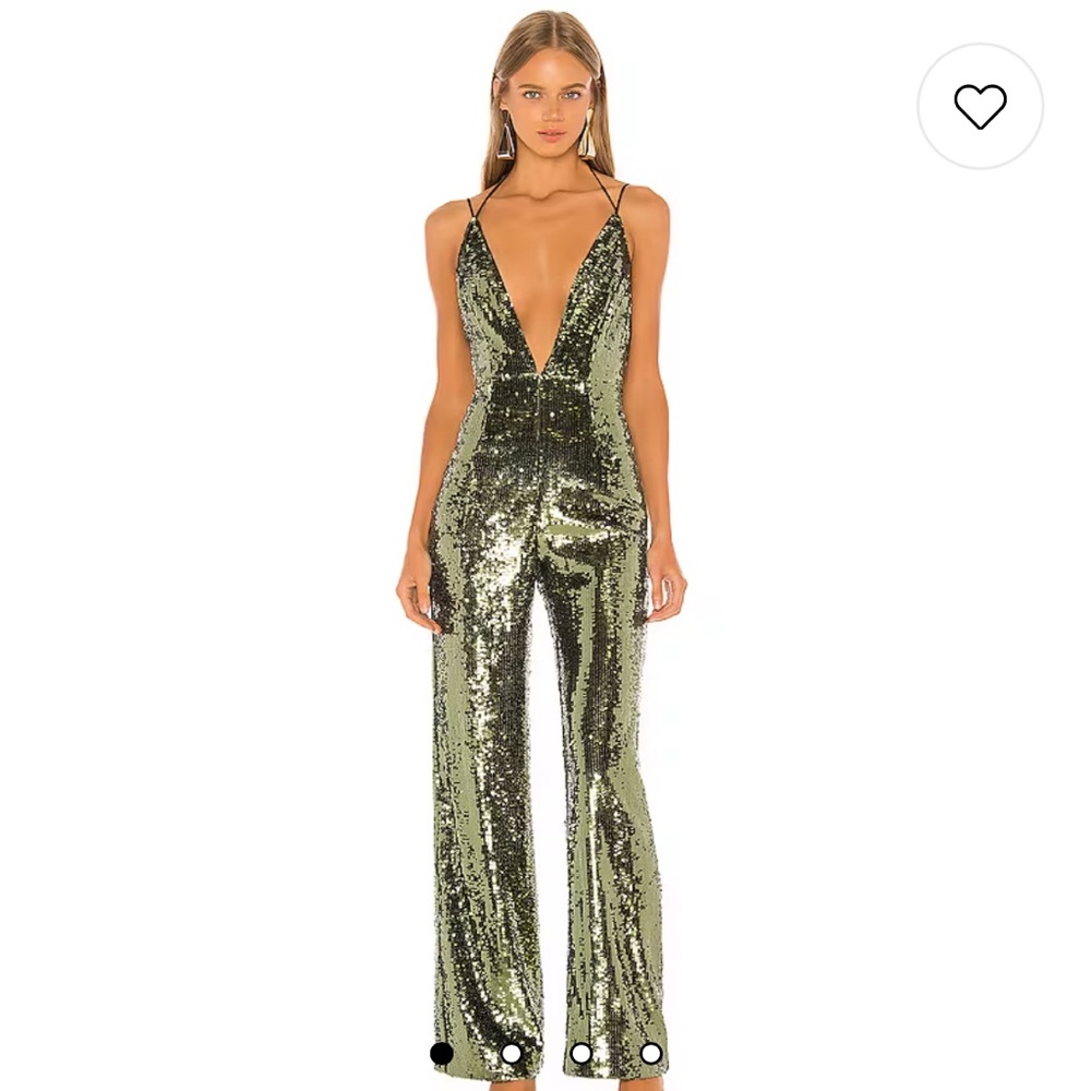 Revolve Camila Coelho Callie Jumpsuit in Olive Green